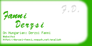 fanni derzsi business card